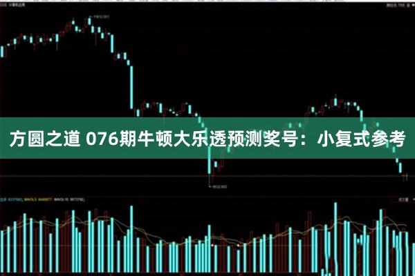 方圆之道 076期牛顿大乐透预测奖号：小复式参考