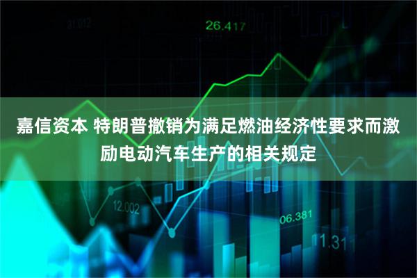 嘉信资本 特朗普撤销为满足燃油经济性要求而激励电动汽车生产的相关规定