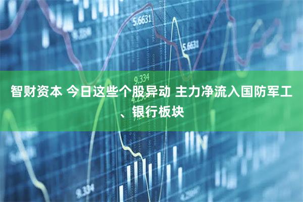 智财资本 今日这些个股异动 主力净流入国防军工、银行板块